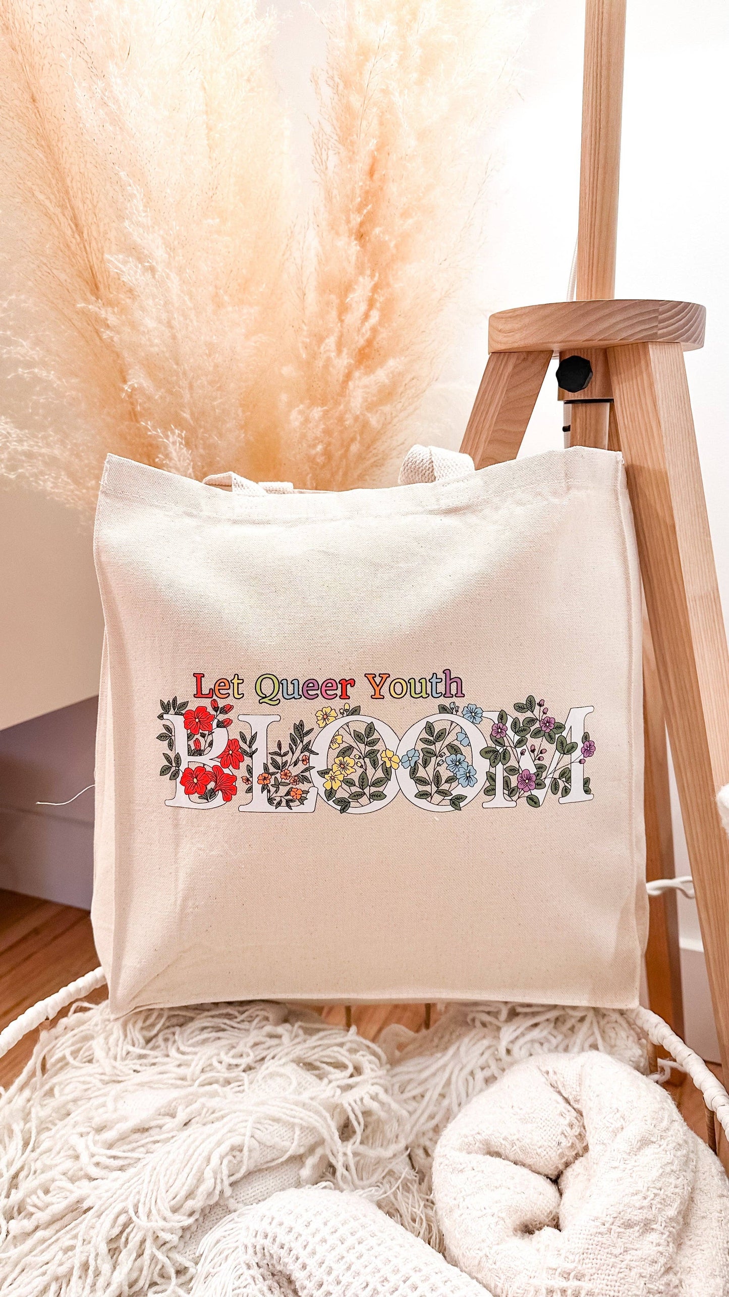 Let Queer Youth Bloom Canvas Tote Bag