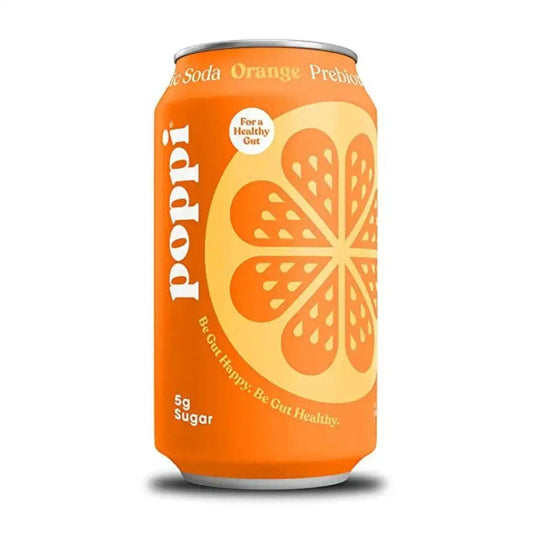 POPPI Sparkling Prebiotic Orange Soda, case 12ct