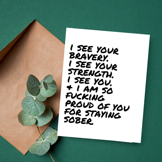 Sobriety Card, AA Recovery, Encouragement Sober Gifts