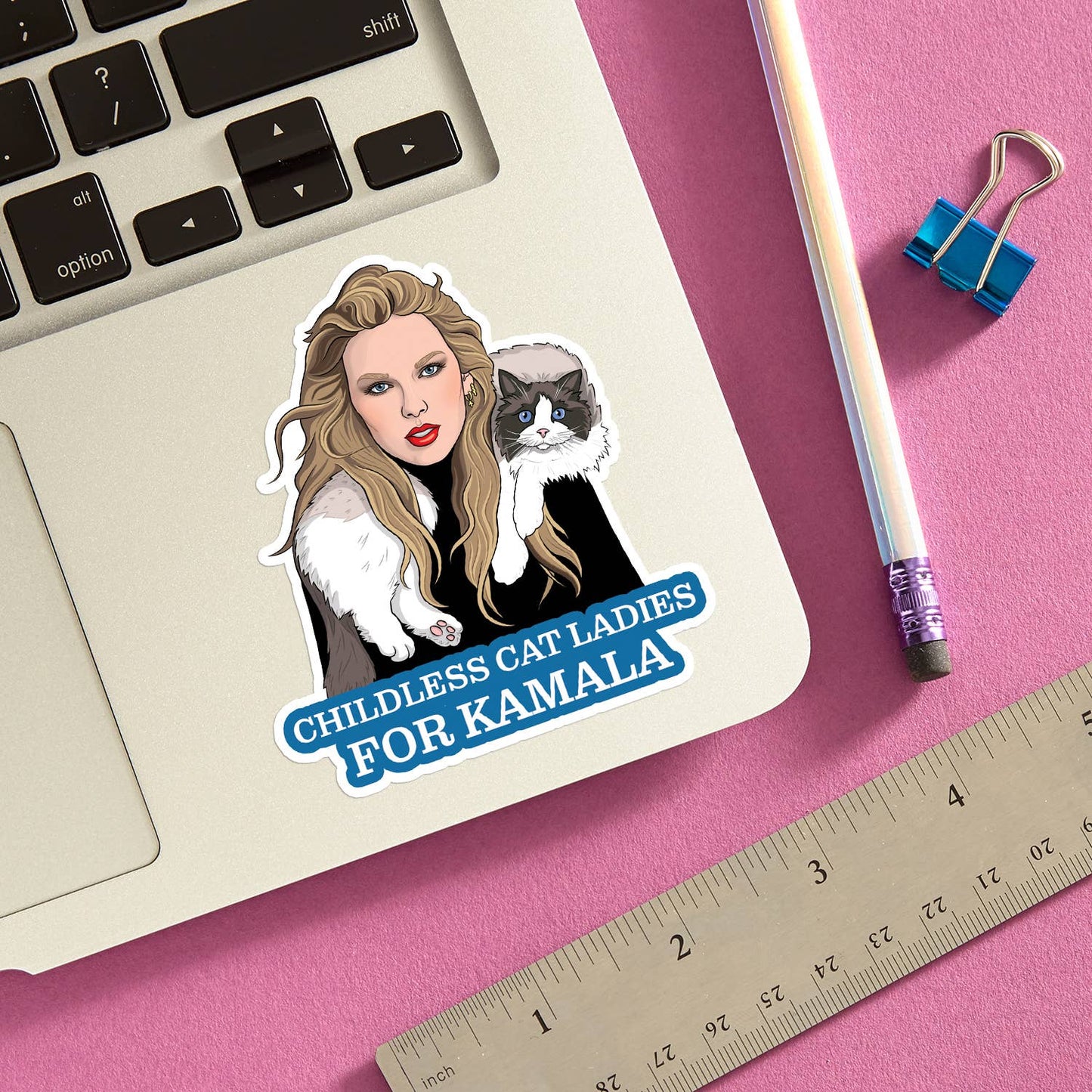 Taylor Childless Cat Ladies for Harris Die Cut Sticker