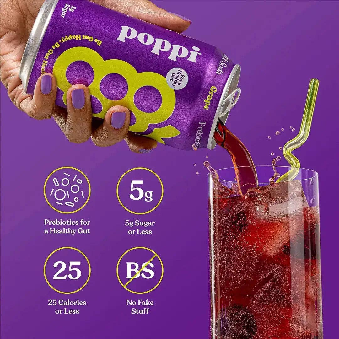 POPPI Sparkling Prebiotic Grape Soda