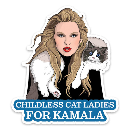 Taylor Childless Cat Ladies for Harris Die Cut Sticker