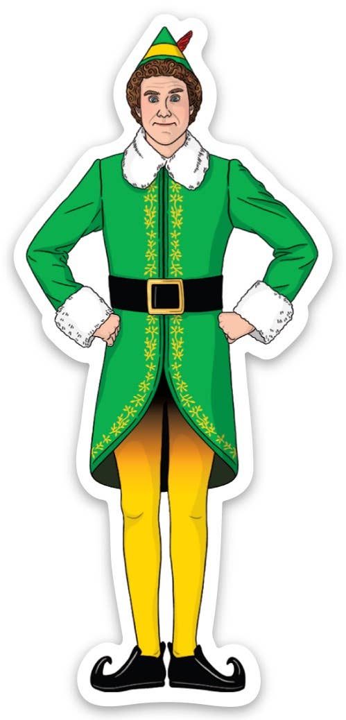 Elf Christmas Die Cut Sticker