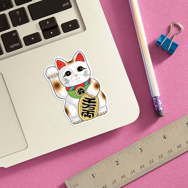 Maneki-Neko Lucky Cat Die Cut Sticker