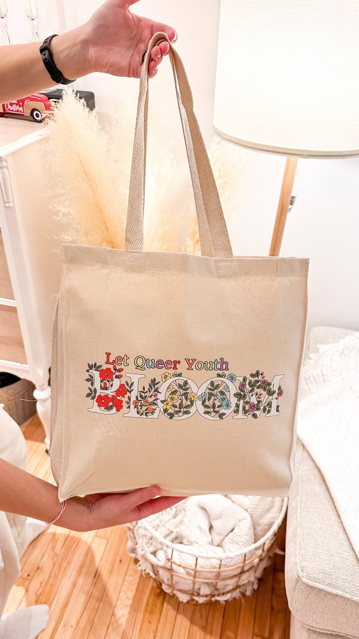 Let Queer Youth Bloom Canvas Tote Bag