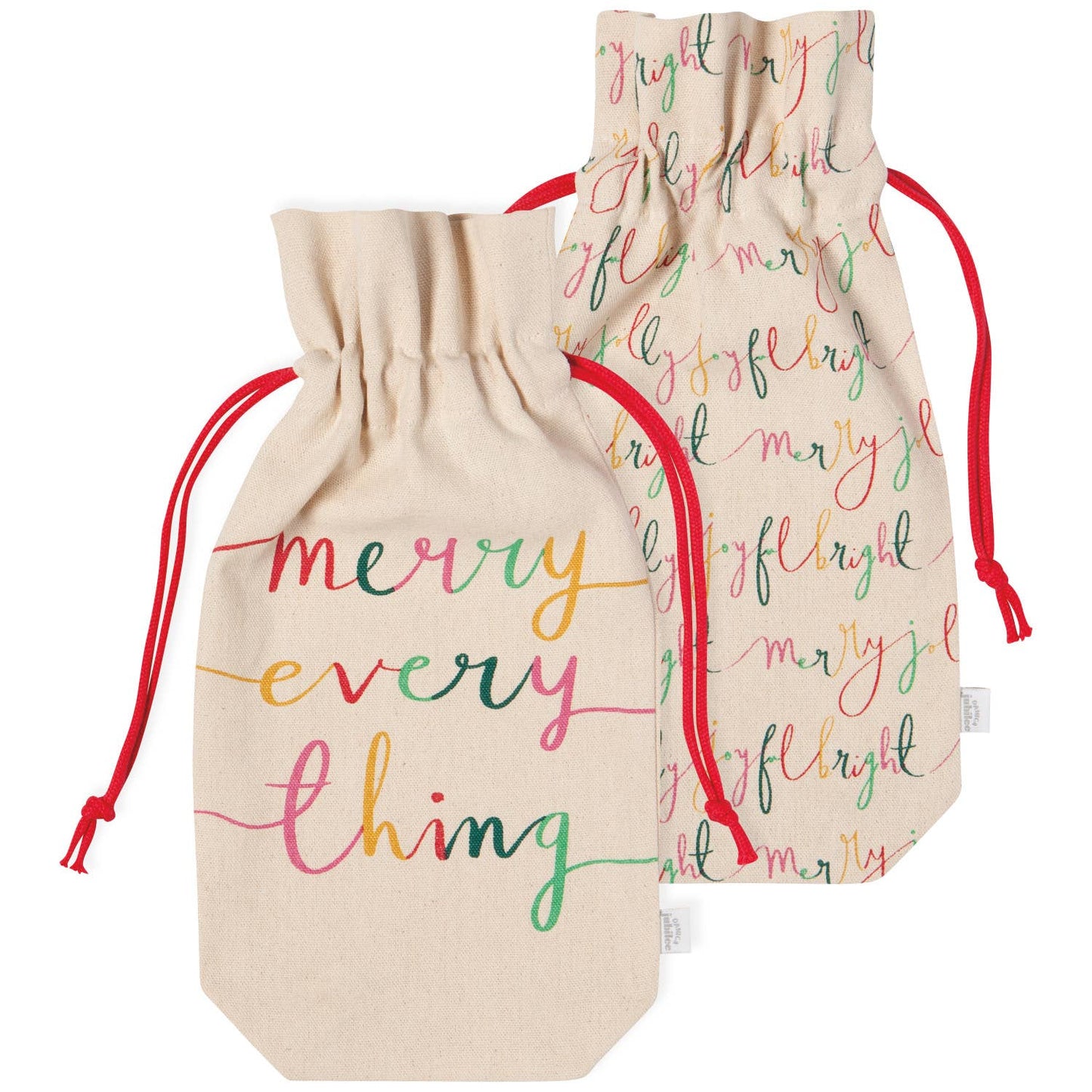 Merry Everything Christmas Wine Bags Set of 2