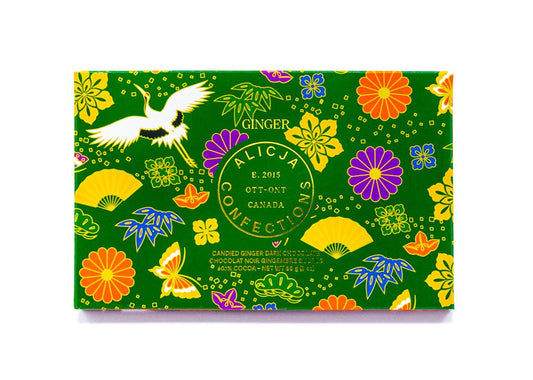 Ginger Vegan Dark Postcard Chocolate Bar