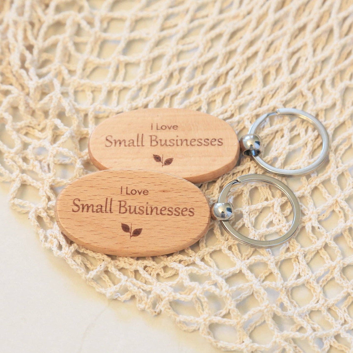 "I Love Small Businesses" Keychain