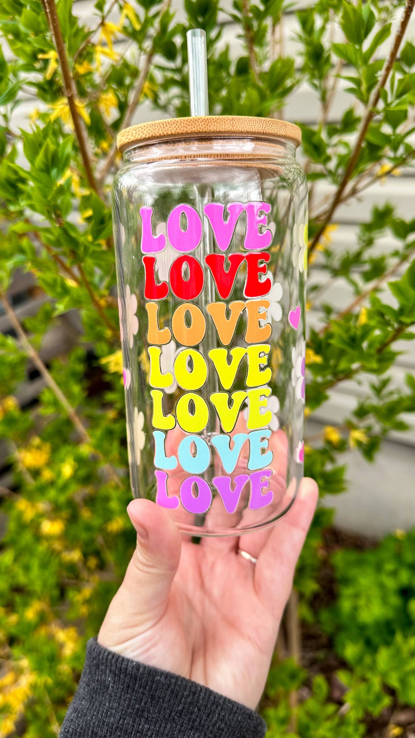 Rainbow Love Glass