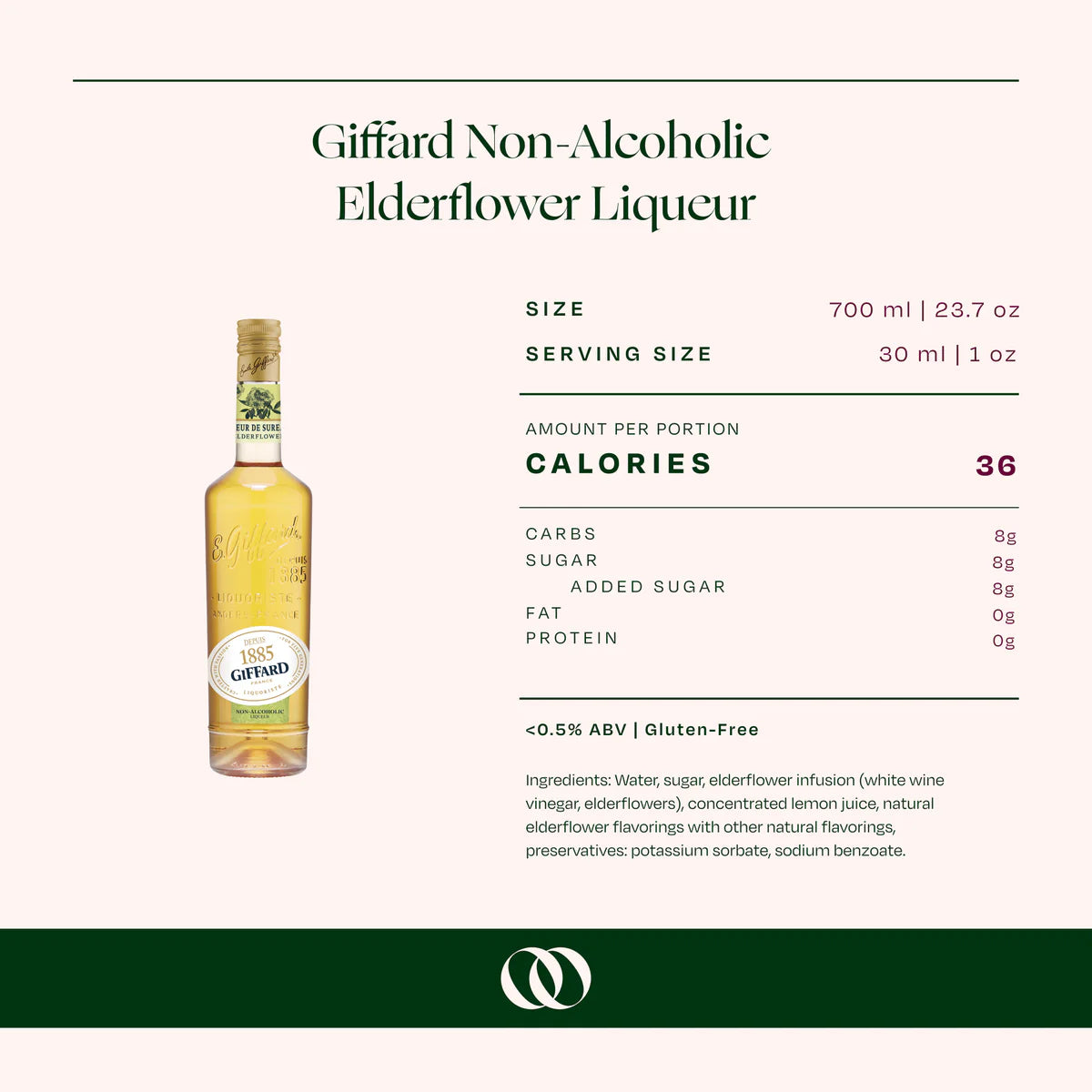 Giffard: Elderflower Non-Alcoholic Liqueur (700ml)