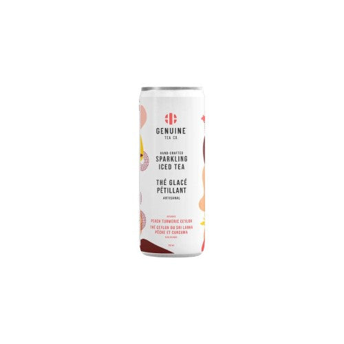 Genuine Tea: Organic Peach Turmeric Ceylon Sparkling Iced Tea