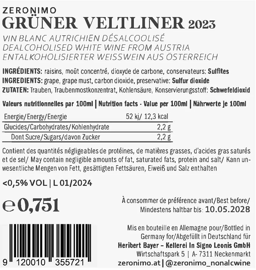 Zeronimo: Grüner Veltliner