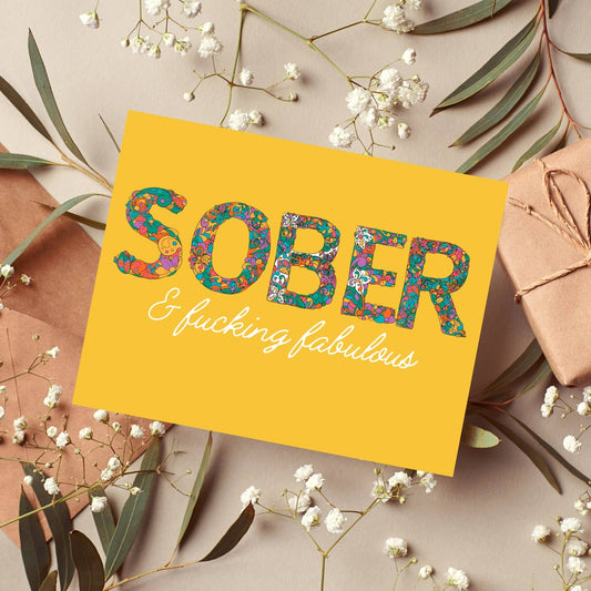 Sober & Fucking Fabulous Card